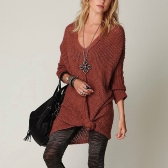 Free People TEAL Genteel Sweater Dress Sz S - Picture 4 of 9